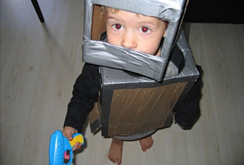 cheap toy: cardboard suit