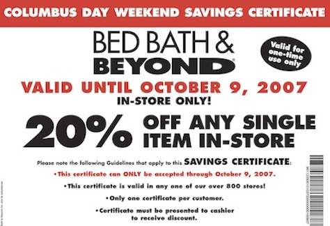 printable coupons for bed bath and beyond. Bed, Bath and Beyond Coupons