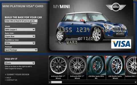 cool credit cards designs. Mini Cooper Credit Card