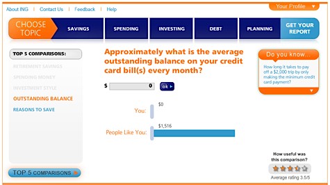 INGCompareMe, credit card balance