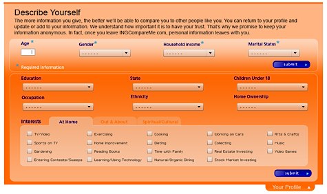 INGCompareMe, ING savings comparison tool