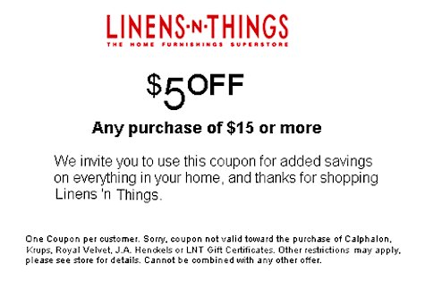 The latest Linens 'N Things coupon makes it a little bit easier!