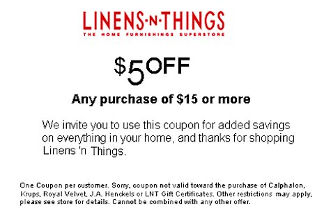 The latest Linens 'N Things coupon makes it a little bit easier! The latest Linens 'N Things coupon makes it a little bit easier!