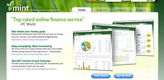 Mint.com, personal finance tool, Web 2.0