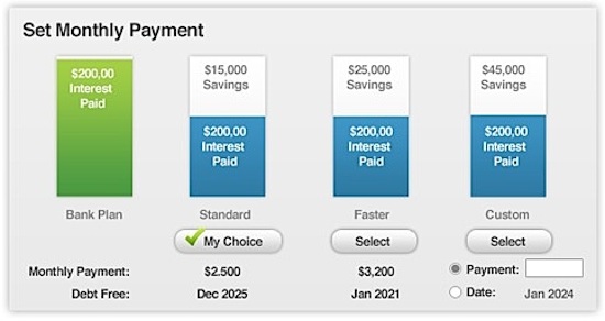 SavvyMoney: Set Monthly Payments