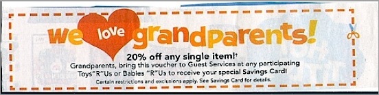 Toys R Us Grandparents Coupon