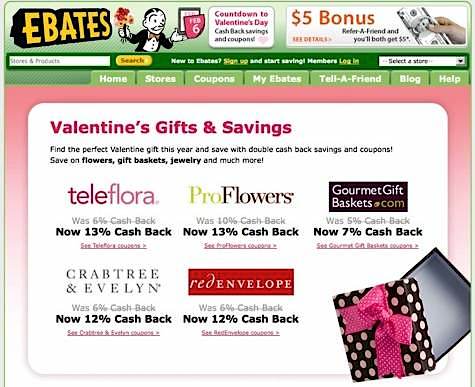 valentine's day gift ideas, ebates, cash back rewards